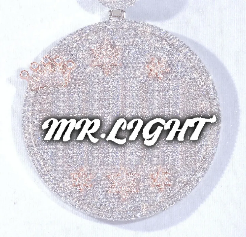 CUSTOM LETTER NECKLACE 3D BIG CROWN DISC sold by The GUU Shop