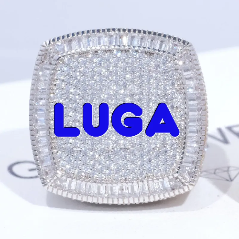 CUSTOM LETTER 3D ICED RING sold by The GUU Shop