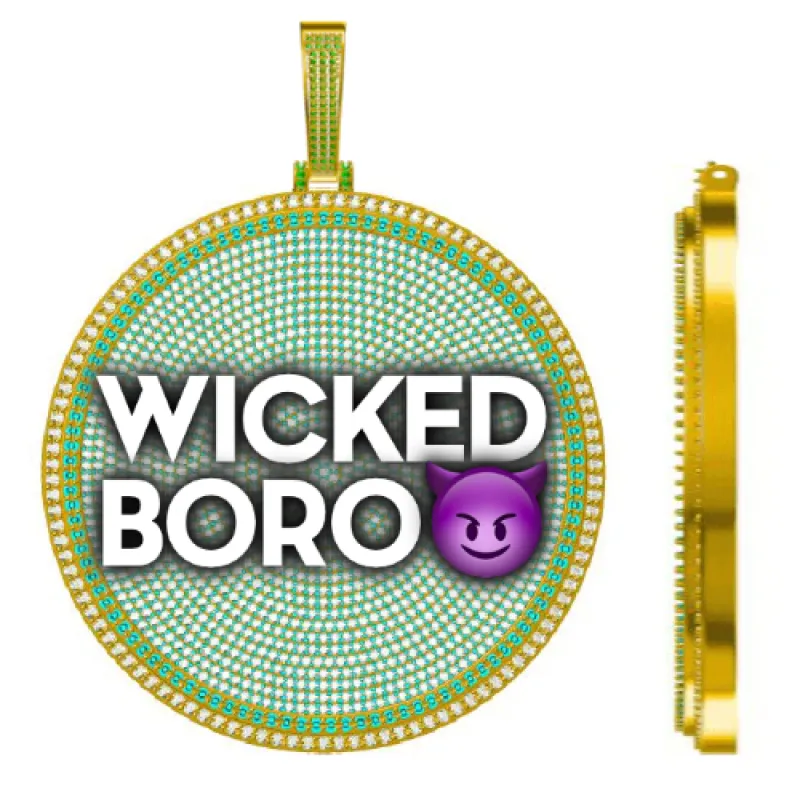 CUSTOM LETTER NECKLACE 3D BIG DISC sold by The GUU Shop