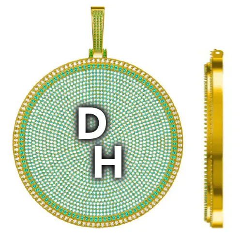 CUSTOM LETTER NECKLACE 3D BIG DISC sold by The GUU Shop