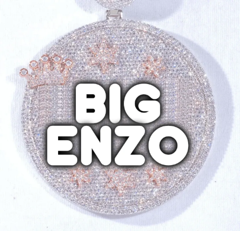 CUSTOM LETTER NECKLACE 3D BIG CROWN DISC sold by The GUU Shop