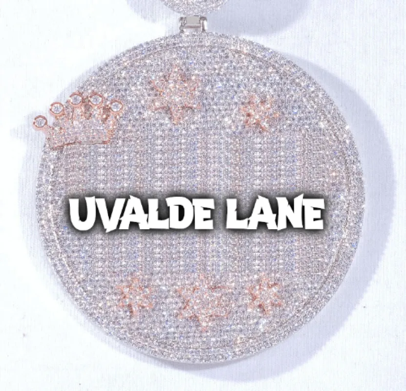 CUSTOM LETTER NECKLACE 3D BIG CROWN DISC sold by The GUU Shop