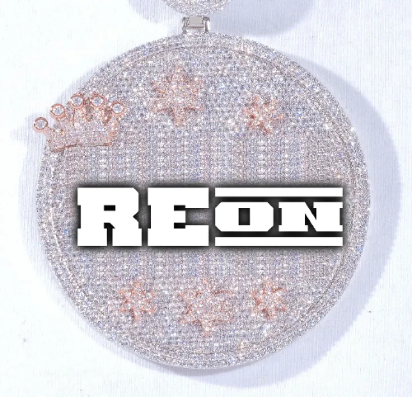 CUSTOM LETTER NECKLACE 3D BIG CROWN DISC sold by The GUU Shop