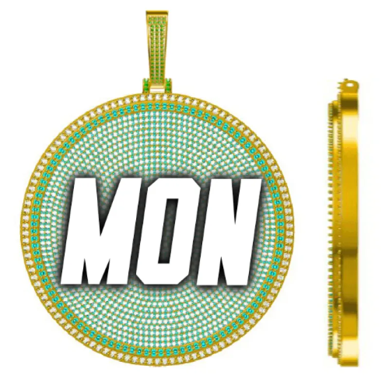 CUSTOM LETTER NECKLACE 3D BIG DISC sold by The GUU Shop