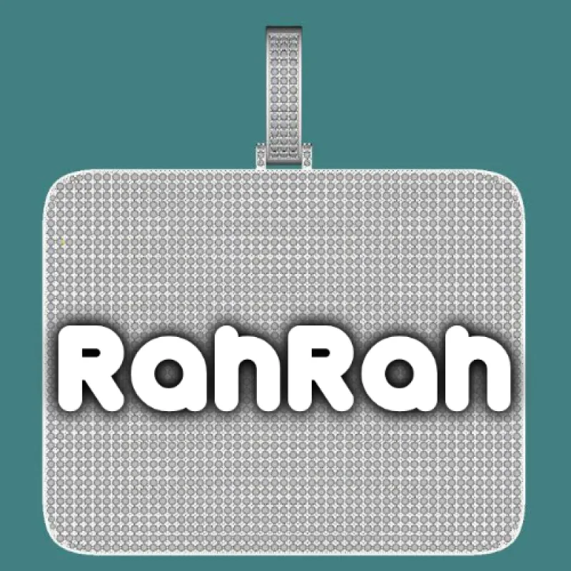 CUSTOM LETTER NECKLACE 3D BIG SQUARE sold by The GUU Shop