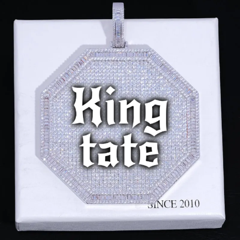 CUSTOM LETTER NECKLACE 3D BIG OCTAGON sold by The GUU Shop