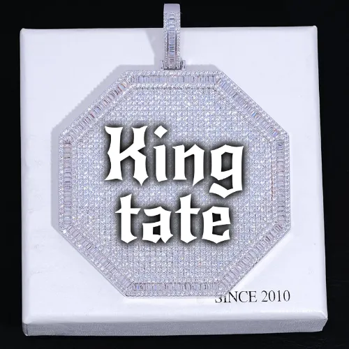 CUSTOM LETTER NECKLACE 3D BIG OCTAGON sold by The GUU Shop