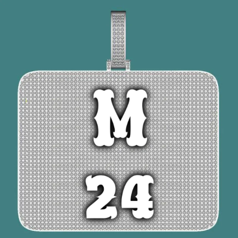 CUSTOM LETTER NECKLACE 3D BIG SQUARE sold by The GUU Shop