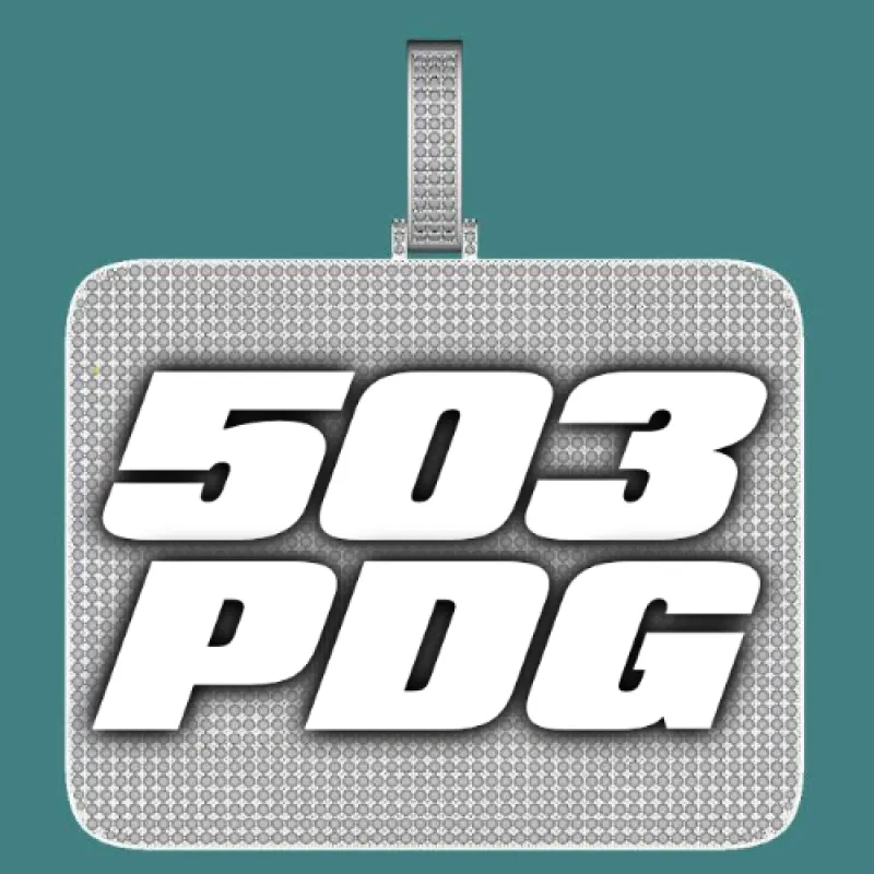 CUSTOM LETTER NECKLACE 3D BIG SQUARE made by The GUU Shop