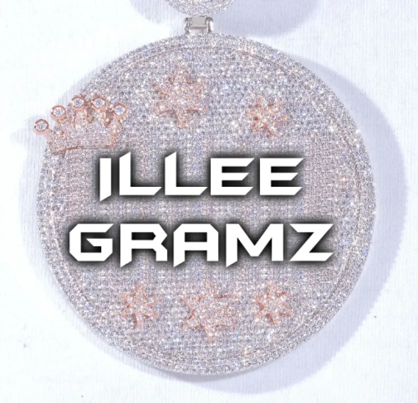 CUSTOM LETTER NECKLACE 3D BIG CROWN DISC sold by The GUU Shop