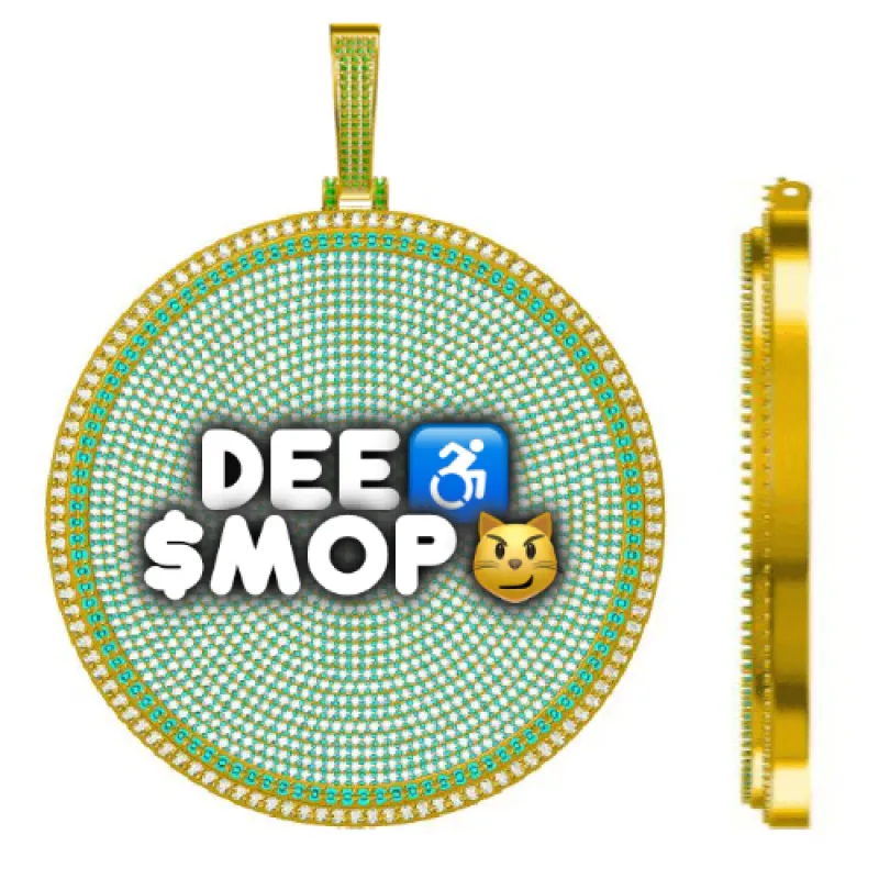 CUSTOM LETTER NECKLACE 3D BIG DISC sold by The GUU Shop