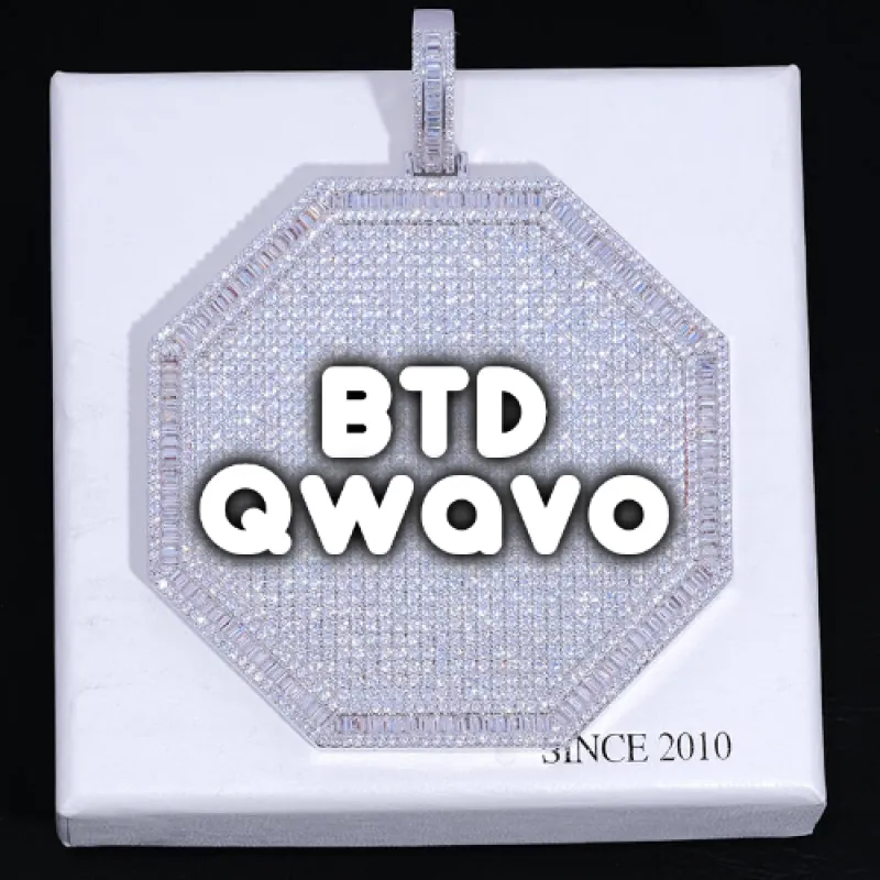 CUSTOM LETTER NECKLACE 3D BIG OCTAGON sold by The GUU Shop