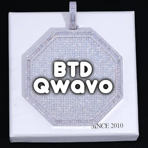 CUSTOM LETTER NECKLACE 3D BIG OCTAGON sold by The GUU Shop