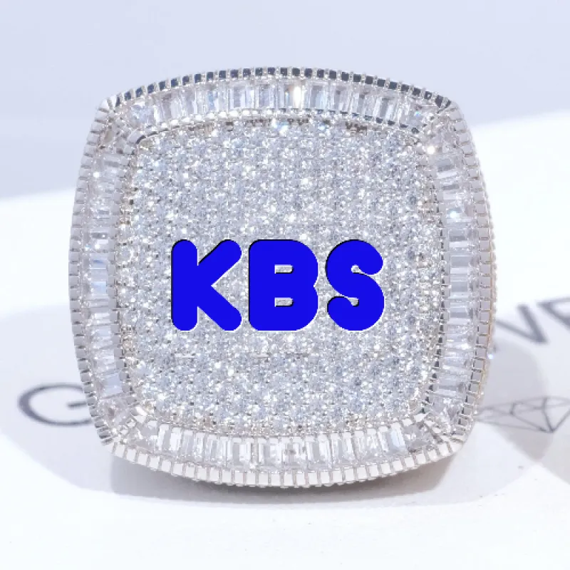 CUSTOM LETTER 3D ICED RING sold by The GUU Shop