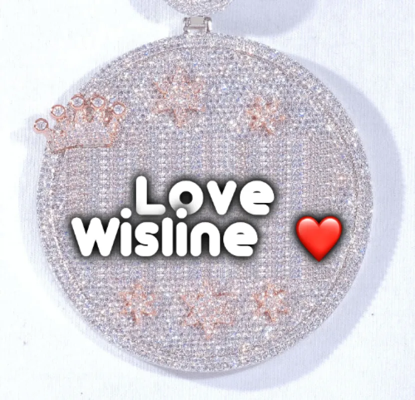 CUSTOM LETTER NECKLACE 3D BIG CROWN DISC sold by The GUU Shop