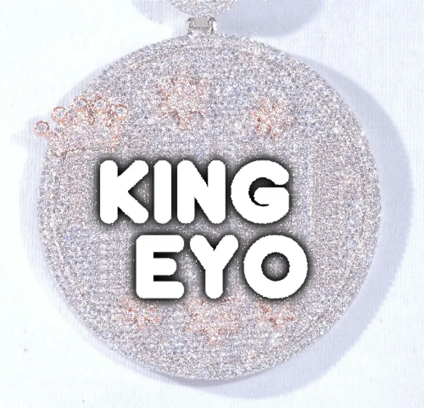 CUSTOM LETTER NECKLACE 3D BIG CROWN DISC sold by The GUU Shop