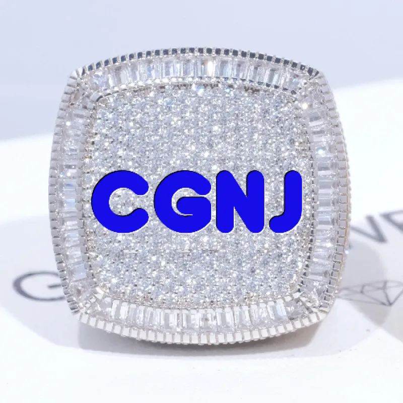 CUSTOM LETTER 3D ICED RING sold by The GUU Shop