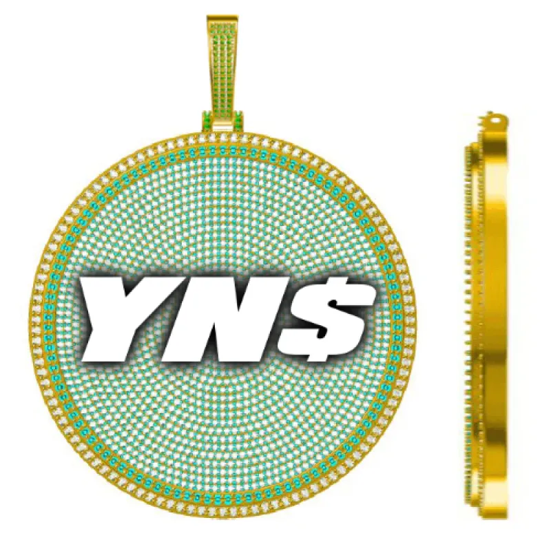 CUSTOM LETTER NECKLACE 3D BIG DISC sold by The GUU Shop