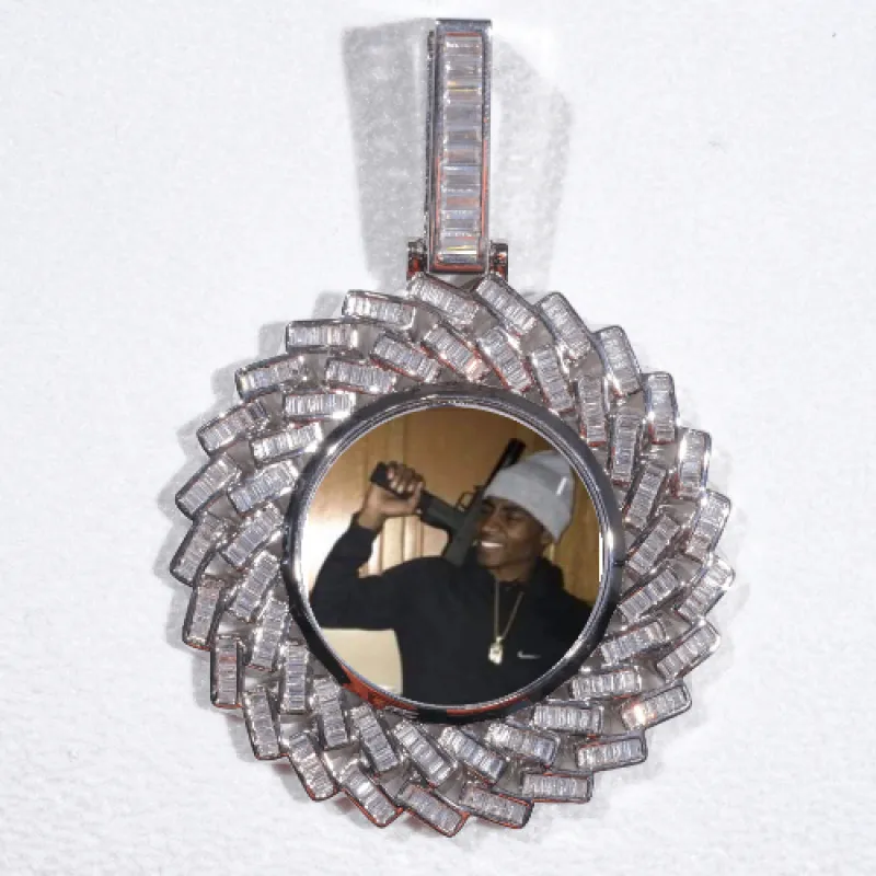 Large 3D Baguette Custom Picture Pendant sold by The GUU Shop