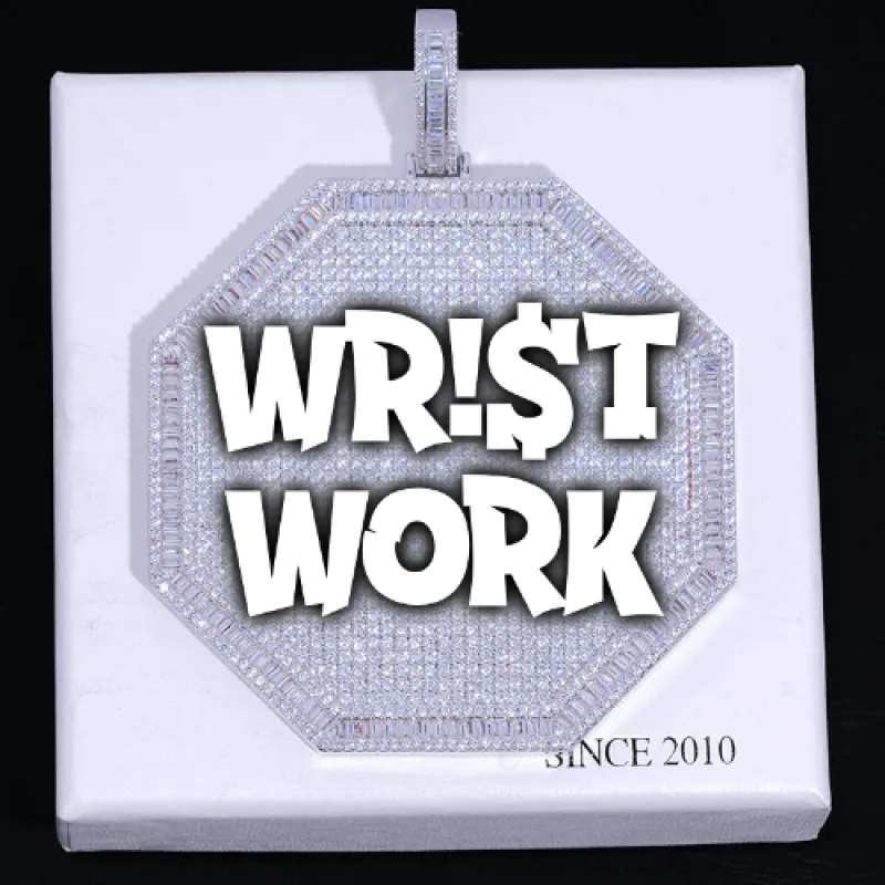 CUSTOM LETTER NECKLACE 3D BIG OCTAGON sold by The GUU Shop