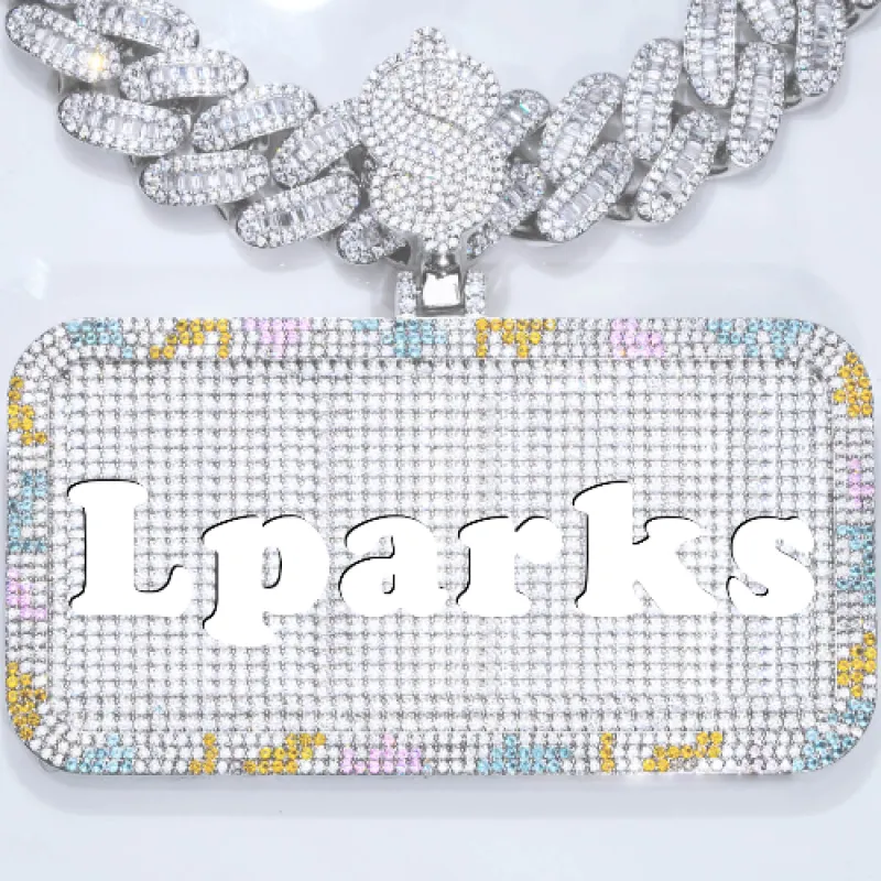 CUSTOM LETTER NECKLACE 3D COLORFUL SQUARE sold by The GUU Shop