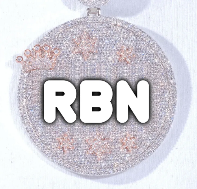 CUSTOM LETTER NECKLACE 3D BIG CROWN DISC sold by The GUU Shop