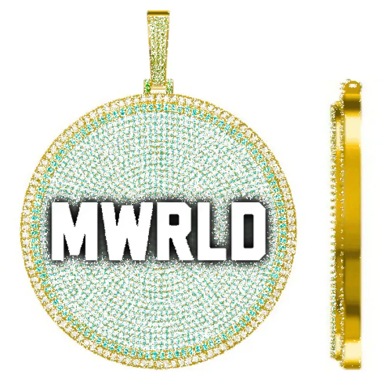 CUSTOM LETTER NECKLACE 3D BIG DISC sold by The GUU Shop