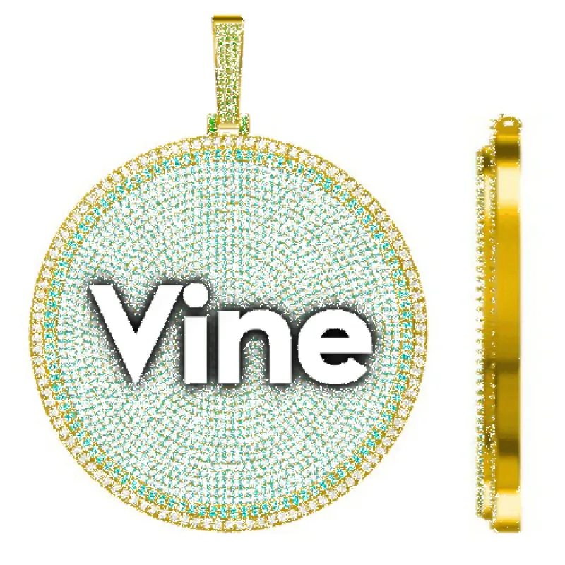 CUSTOM LETTER NECKLACE 3D BIG DISC sold by The GUU Shop