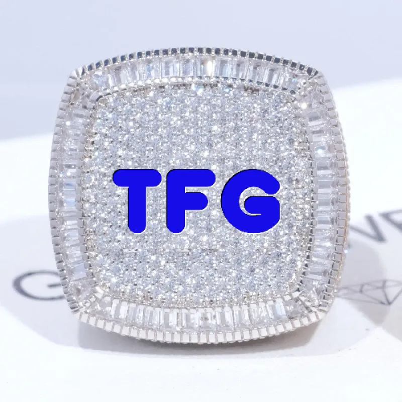 CUSTOM LETTER 3D ICED RING sold by The GUU Shop