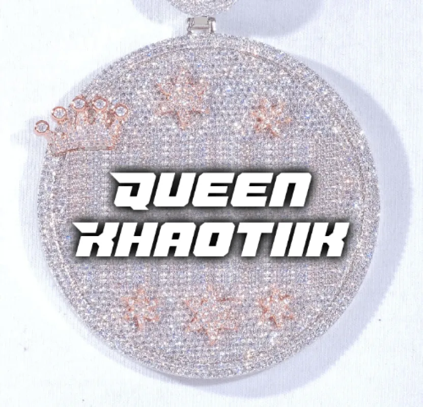 CUSTOM LETTER NECKLACE 3D BIG CROWN DISC sold by The GUU Shop