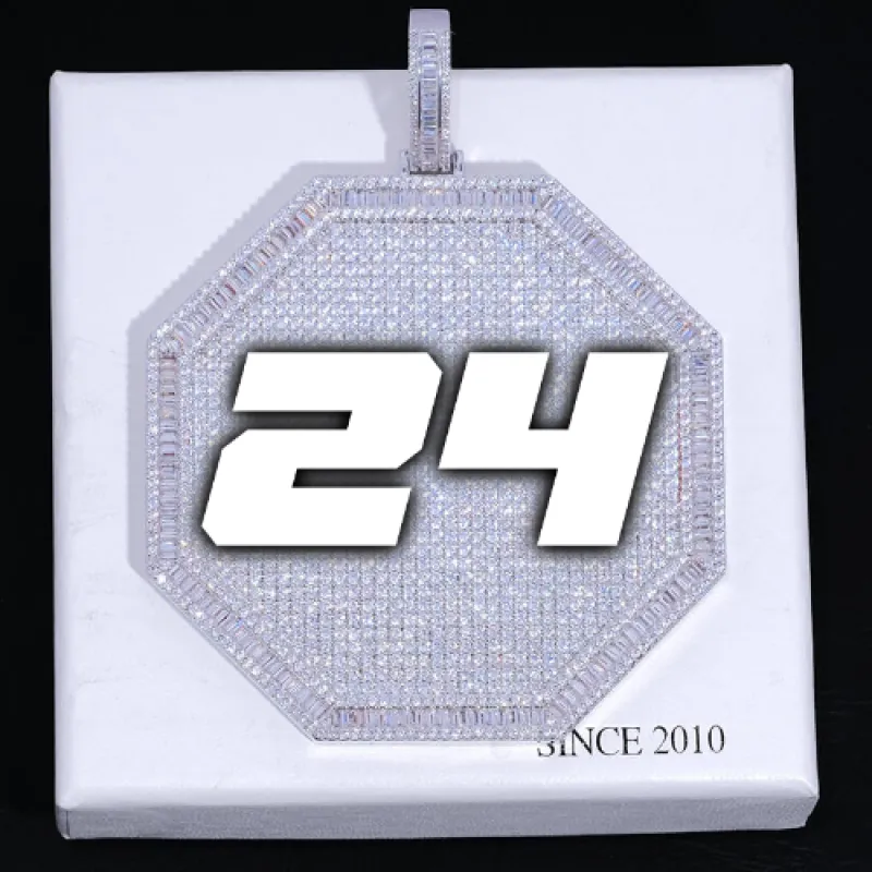 CUSTOM LETTER NECKLACE 3D BIG OCTAGON sold by The GUU Shop