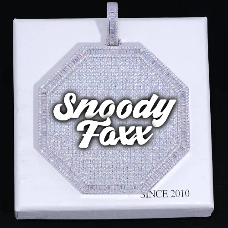 CUSTOM LETTER NECKLACE 3D BIG OCTAGON sold by The GUU Shop