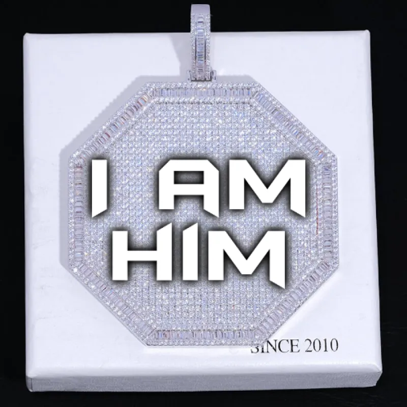 CUSTOM LETTER NECKLACE 3D BIG OCTAGON sold by The GUU Shop