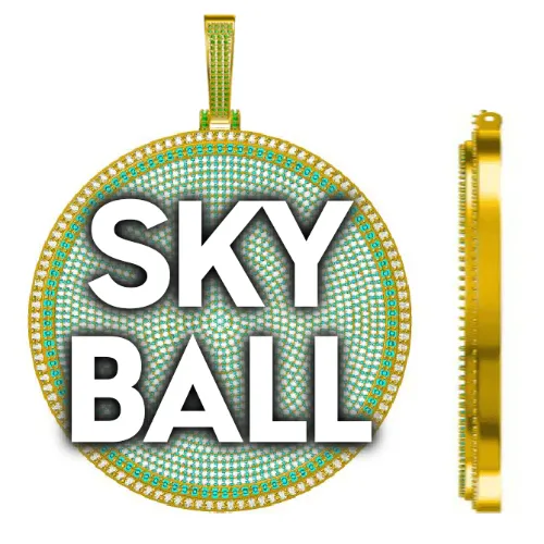 CUSTOM LETTER NECKLACE 3D BIG DISC sold by The GUU Shop