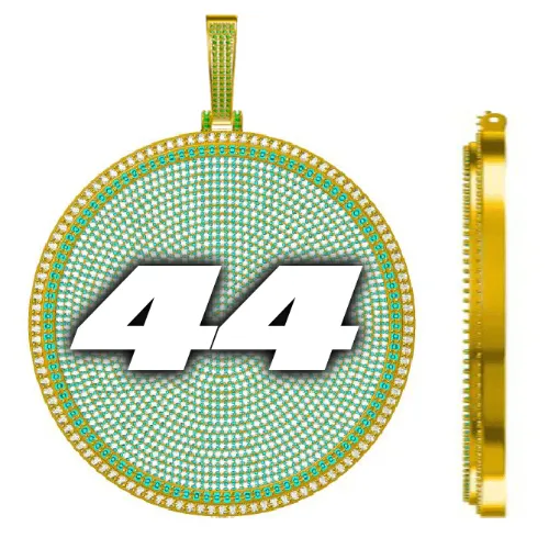 CUSTOM LETTER NECKLACE 3D BIG DISC sold by The GUU Shop