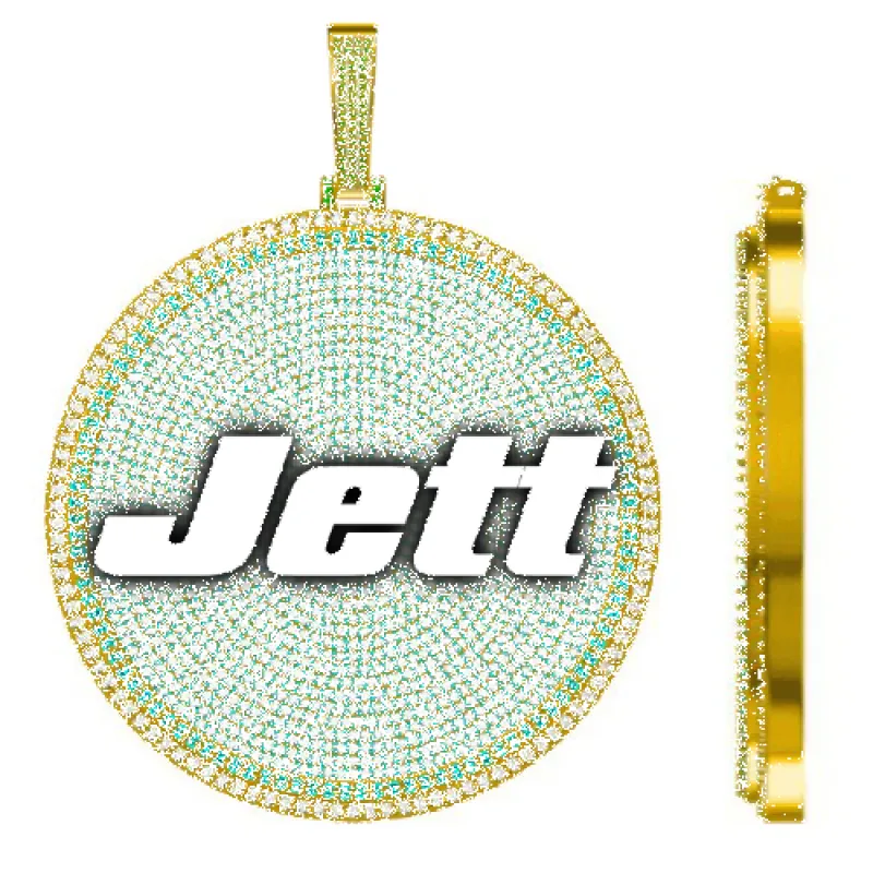 CUSTOM LETTER NECKLACE 3D BIG DISC sold by The GUU Shop