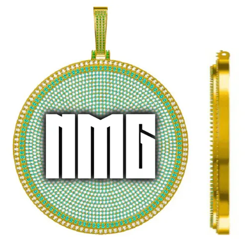 CUSTOM LETTER NECKLACE 3D BIG DISC sold by The GUU Shop