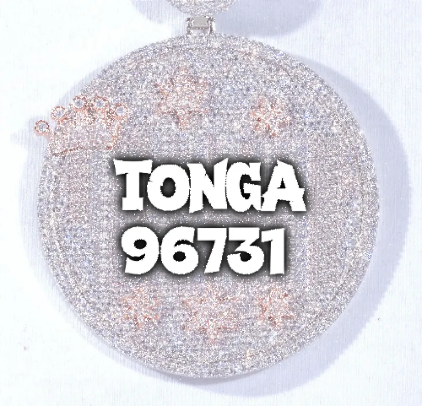 CUSTOM LETTER NECKLACE 3D BIG CROWN DISC made by The GUU Shop