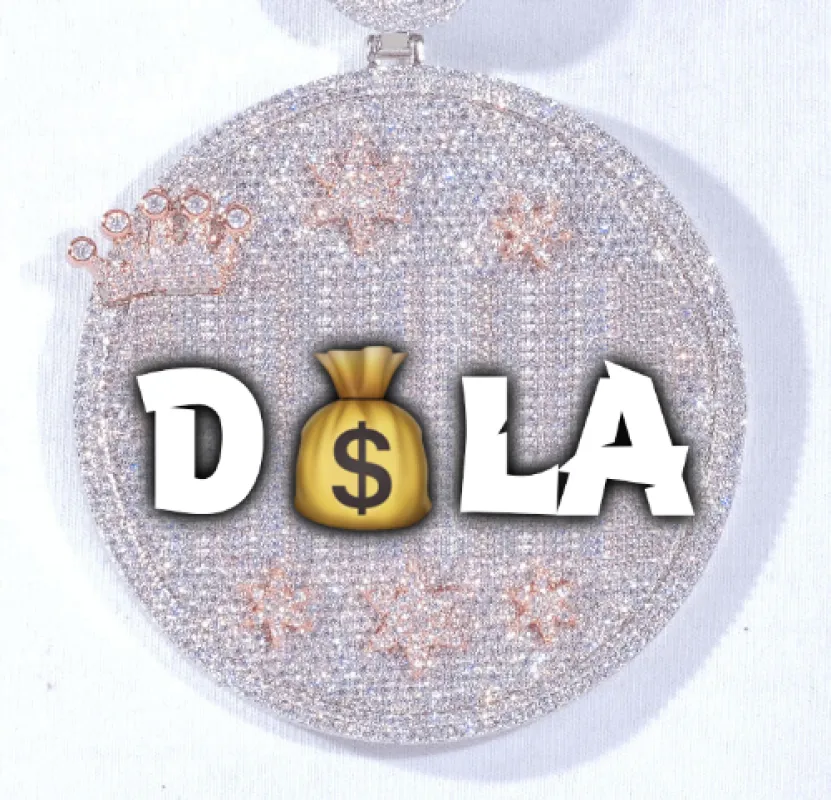 CUSTOM LETTER NECKLACE 3D BIG CROWN DISC sold by The GUU Shop