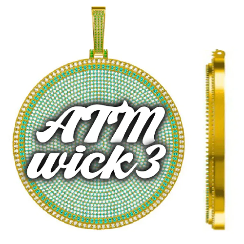 CUSTOM LETTER NECKLACE 3D BIG DISC sold by The GUU Shop