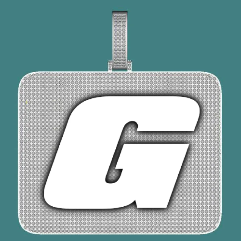 CUSTOM LETTER NECKLACE 3D BIG SQUARE sold by The GUU Shop