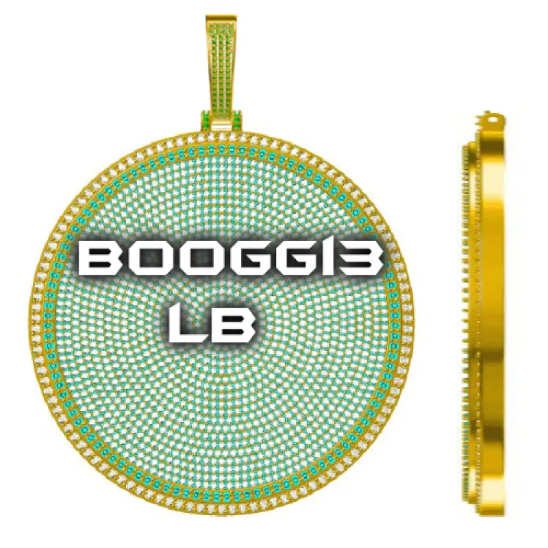 CUSTOM LETTER NECKLACE 3D BIG DISC sold by The GUU Shop