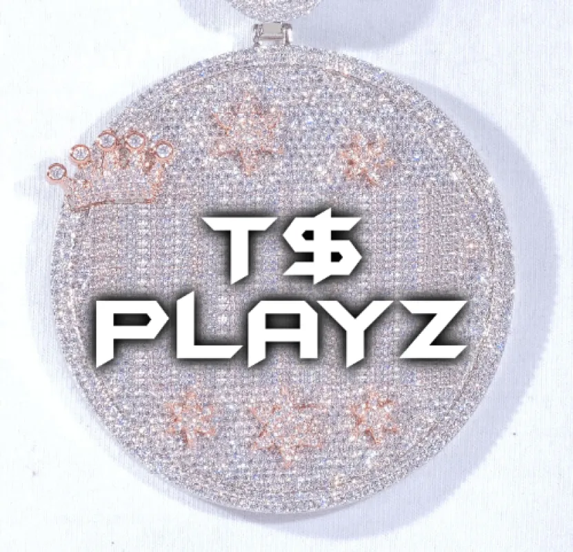 CUSTOM LETTER NECKLACE 3D BIG CROWN DISC sold by The GUU Shop