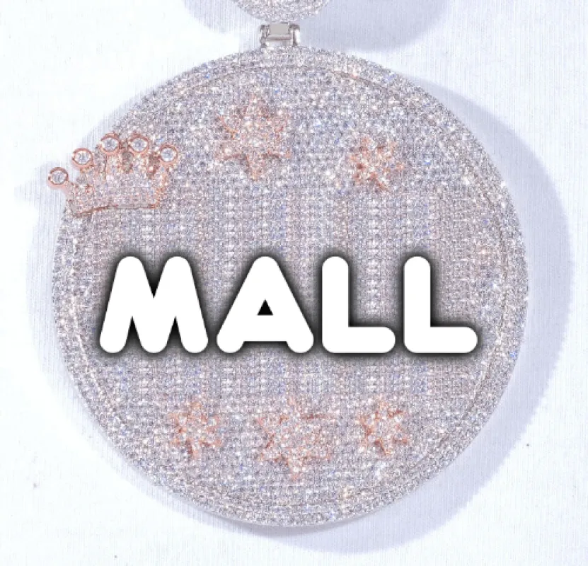 CUSTOM LETTER NECKLACE 3D BIG CROWN DISC made by The GUU Shop