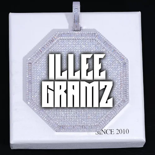 CUSTOM LETTER NECKLACE 3D BIG OCTAGON sold by The GUU Shop