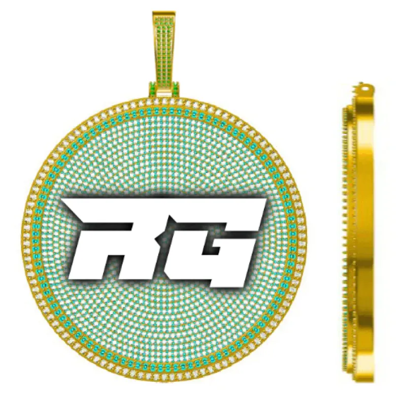 CUSTOM LETTER NECKLACE 3D BIG DISC sold by The GUU Shop