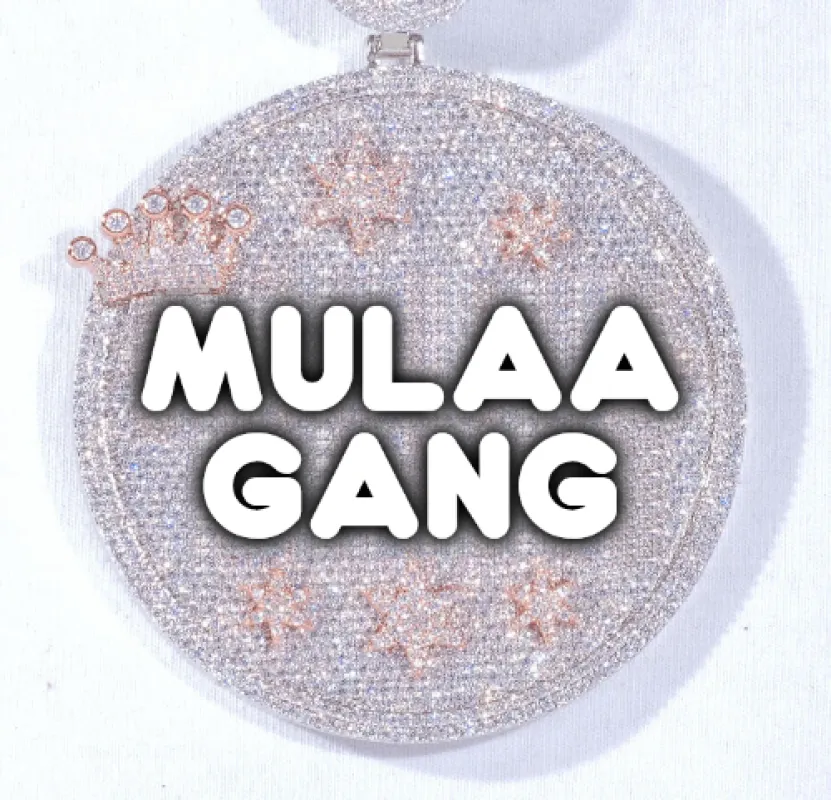 CUSTOM LETTER NECKLACE 3D BIG CROWN DISC sold by The GUU Shop