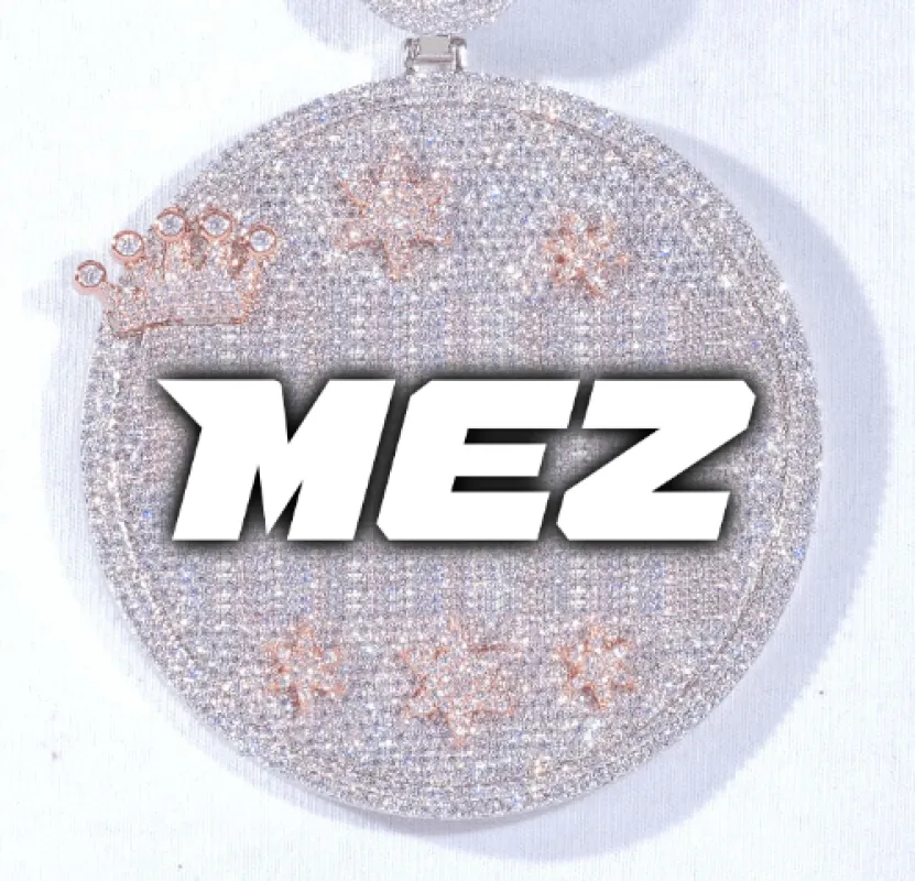 CUSTOM LETTER NECKLACE 3D BIG CROWN DISC sold by The GUU Shop