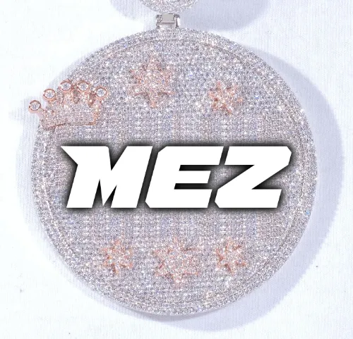 CUSTOM LETTER NECKLACE 3D BIG CROWN DISC sold by The GUU Shop