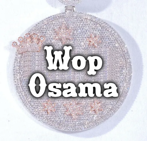 CUSTOM LETTER NECKLACE 3D BIG CROWN DISC sold by The GUU Shop